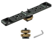 Triple Cold Shoe Extension Bar Mount, Aluminum Alloy Hot Shoe Mount Bracket w...