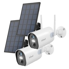 2PCS ieGeek Wireless Outdoor Solar Security Camera Home WiFi Battery CCTV System