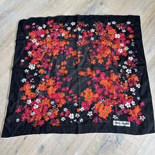 Fisba Stoffels Swiss Design Sakura Schal Tuch vintage 80er Floral Wolle