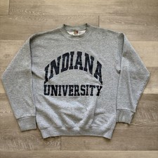 Vintage 90s Indiana University Hoosiers Crewneck Sweatshirt Size Medium Gray