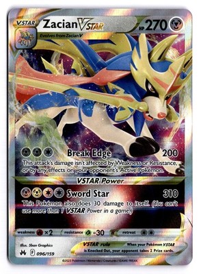 Zacian VSTAR 096/159 Ultra Rare Holo - Crown Zenith - NM