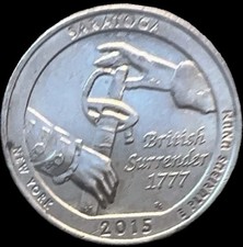 Saratoga error mark coin double die 