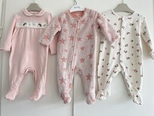 Baby Girls 0-3 Months Babygrow Sleepsuit Bundle F&F Stars Hedgehog Tu Flowers