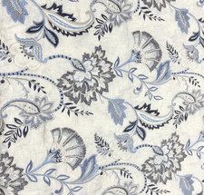 Tela azul lino jacobeo Scalamandre Adara bordada Delft por # 14