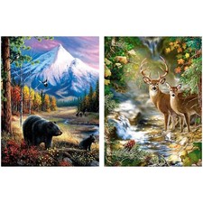 Diamond Art Kits for Adults, 2 Pack 5D Wildlife Diamond Painting Kits on Canv...