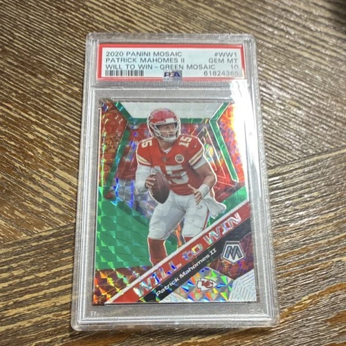 Panini 2020 Mosaic Will to Win Green Patrick Mahomes II #WW1 PSA 10