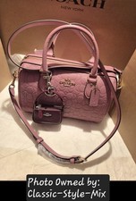 COACH ROWAN SATCHEL/C-BODY IN SIGNATURE  BAG CHARM IN PEONY;CCD59;NWT;RET: 497