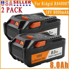 2x 8.0AH Lithium-ion Battery For Ridgid 18V Battery R840087 R840085 Rigid Tool