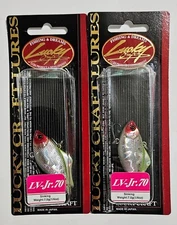 2 Lucky Craft LV-JR.70 Lipless Crankbaits 1/4 oz 2 1/8" Color Is Nishiki Clown 