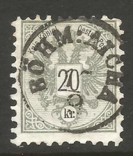 🤩 OSBURGH – AUSTRIA / CZECH / BOHEMIA. 20kr USED BOHM AICHA POSTMARK. NOW ČESKÝ