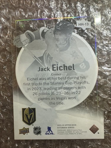 2023-24 Upper Deck Extended Series Clear Cut Hockey Heroes Jack Eichel #HH-13 - Picture 2 of 2
