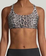  50 Onzie Women's Brown Printed Chick Strappy Crisscross Sports Bra Size S/M