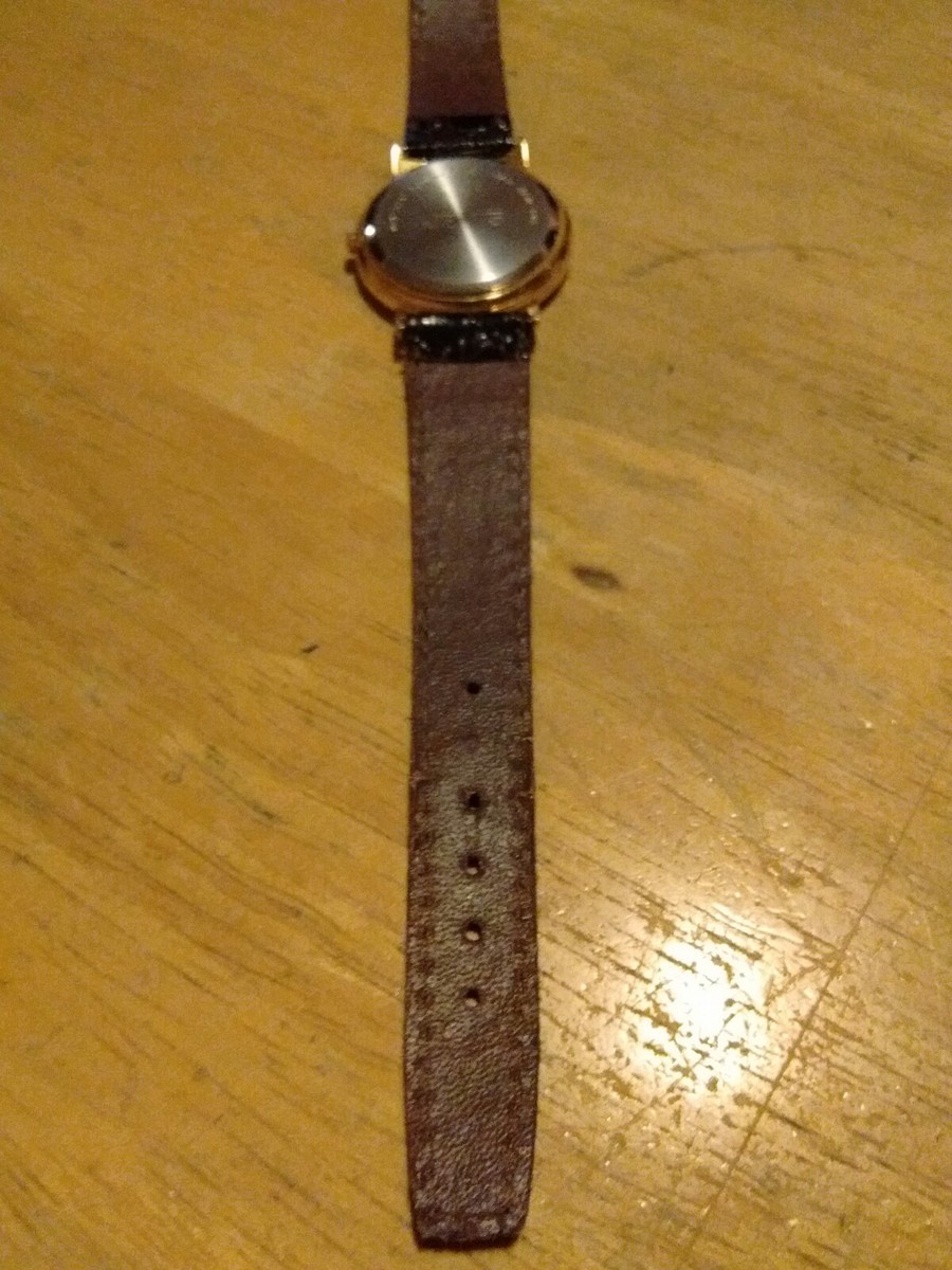Vtg Jemis Quartz Watch Brown Gold Classic Leather Strap NOS Needs Battery il_1080xN.6529766302_f1a2.jpg main image 3