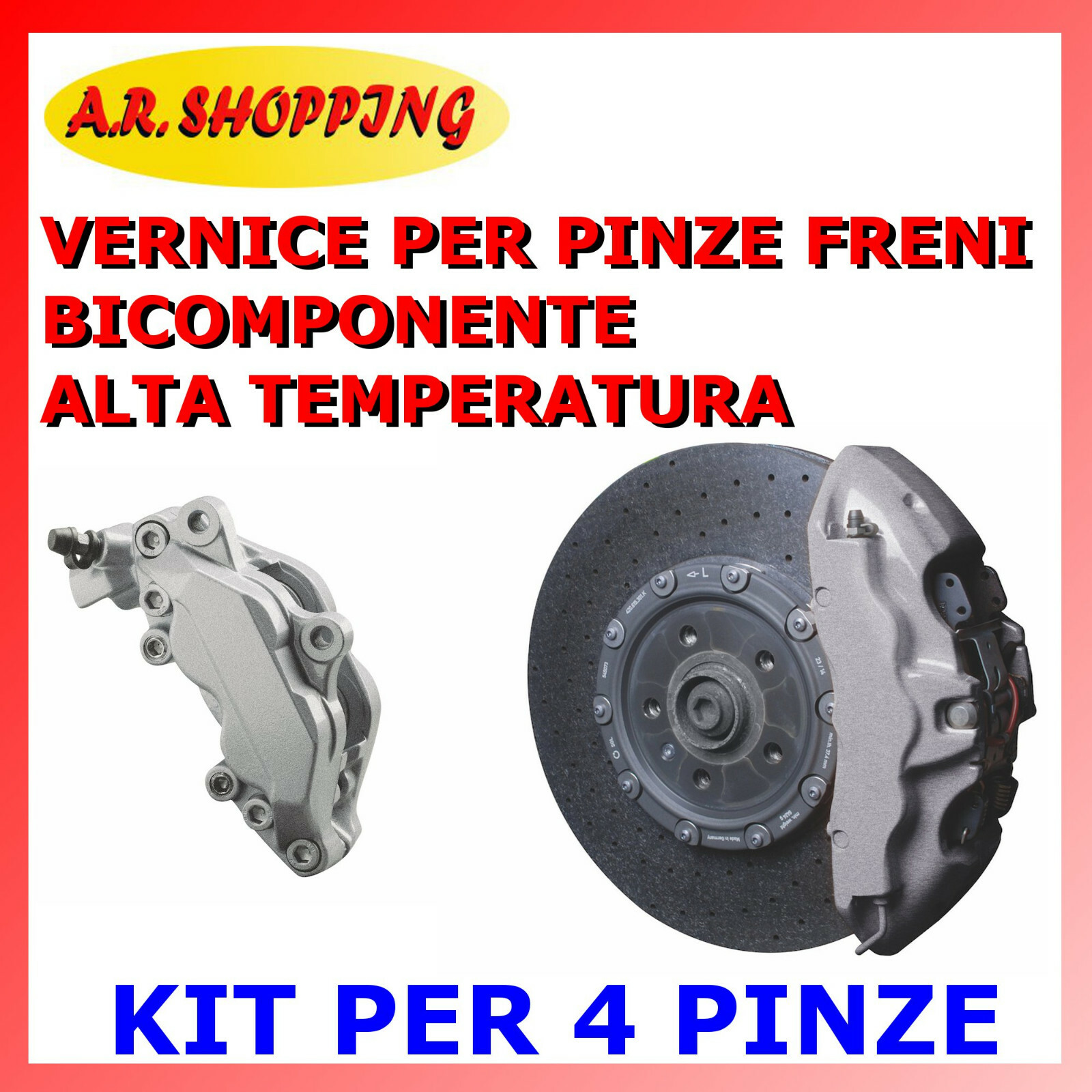 VERNICE PINZE FRENI LUCIDO BICOMPONENTE ALTA TEMPERATURA VARI COLORI