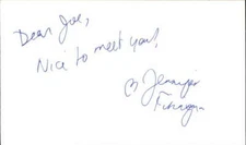 Jennifer Finnigan Actress Salvation Signed 3" x 5" Index Card