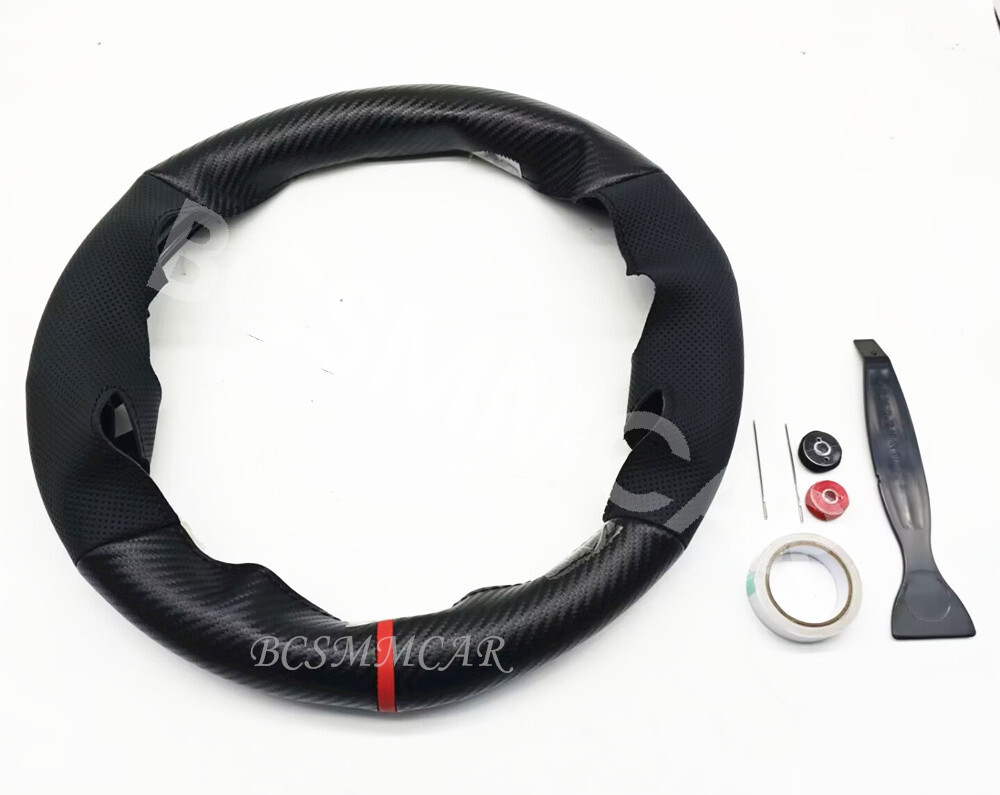 Hand Sewing 15in Steering Wheel Cover Fit For Toyota Camry 2019-2023 PU Leather