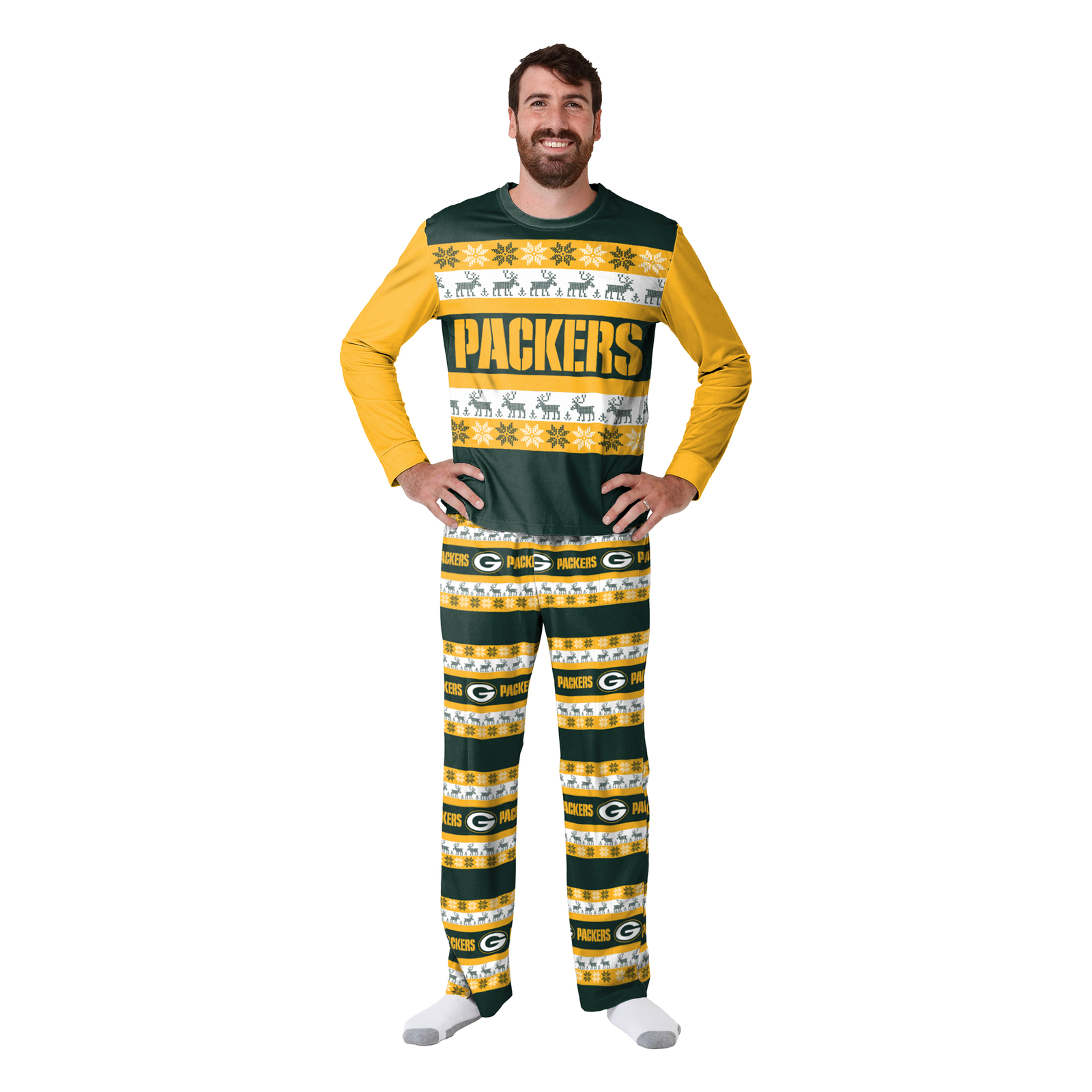 Мужская уродливая пижама с круглым вырезом от Green Bay Packers 9090₽