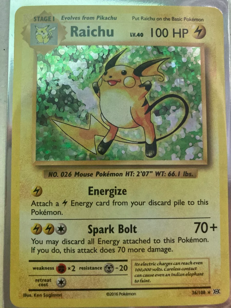 Card Raichu 40/99 Pokemon Raro Original