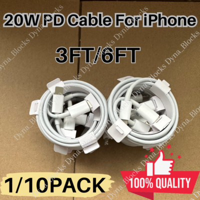 1/10x PD USB Type C Fast Charger Cable For iPhone 14 13 12 11 Pro Max XR XS Lot
