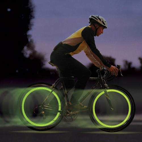 VALVOLA RUOTA LUCI LED BICI COPRI BICICLETTA AUTO MOTO BICI TUNING LUCE bt - Foto 6 di 7