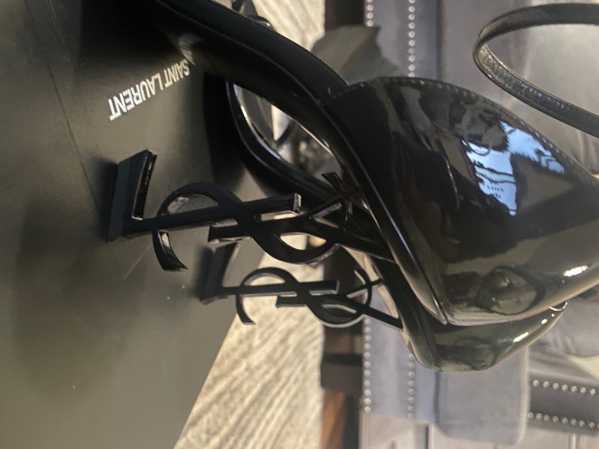 YSL Saint Laurent Opyum Sandals (Black Patent Leather) Size YSL Saint Laurent Opyum Sandals (Black Patent Leather) Size