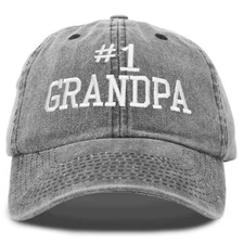 DALIX Number 1 Grandpa Gift Hat Vintage Cap Washed Cotton