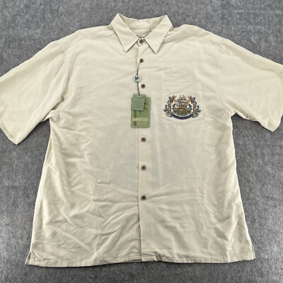Bamboo Cay Mens Ivory Monte Hawaiian Modal Blend Button Up Shirt 