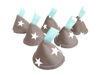 SMALL FACE WORLD Grey Star Pee Pee TeePee x 6 // Wee Stop Cones Teepees // Boy Baby Shower Gift
