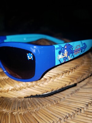 KID'S SEGA SONIC LET'S GO PAN OCEANIC BLUE WRAP SUNGLASSES Blue Tint NICE FAST