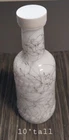 Vintage Haley Atlas Black Drizzle White Milk Glass Wine Bottle Bud Vase 1940's
