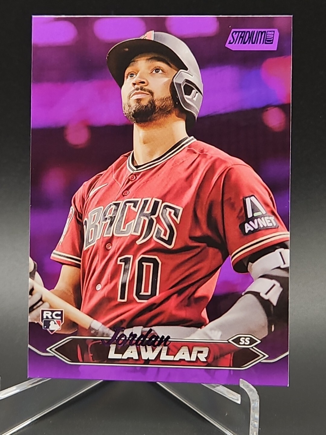 2024 Topps Stadium Club Purple Foil Jordan Lawlar /75 #12 Rookie RC Diamondbacks
