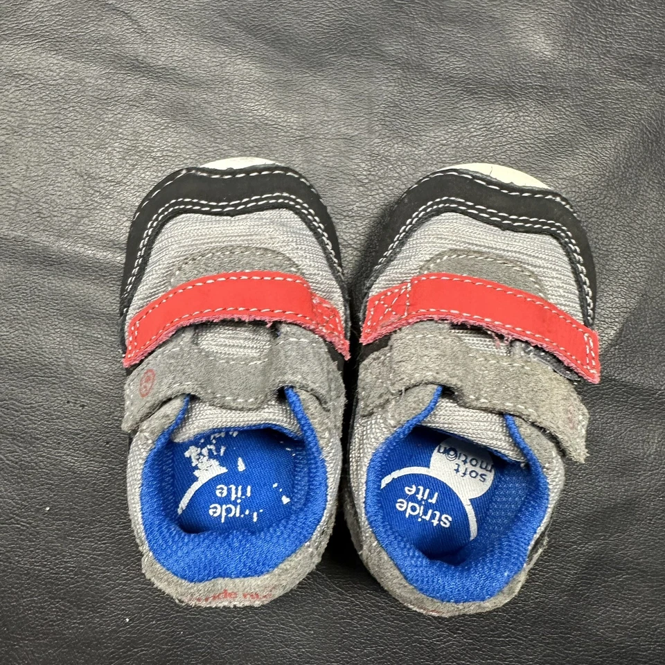 Stride Rite SM Mason 3.5w Niños Zapatos Gris Rojo Azul Foto 4 de 4