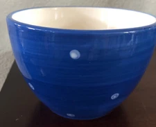 Housewares International Ceramic Blue Polka Dot 6” Round