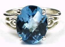 SWISS BLUE TOPAZ Sterling Silver Ring -Handmade   SR139