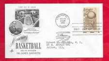 "Basketball"  1st Day Cover  1961 (Scott's # 1189)      T-117