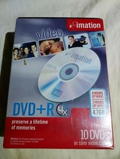 A box of 10 Imation DVD R 4.7 GB Recordable Rewritable Disc New Sealed