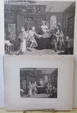 Vintage Print,MARRIAGE A LA MODE,Scene with Quack,Hogarth,c1840