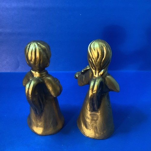 Vintage Paper Mache Gold Angels W/ Musical Instruments Japan Christmas 1960'S - Picture 3 of 7
