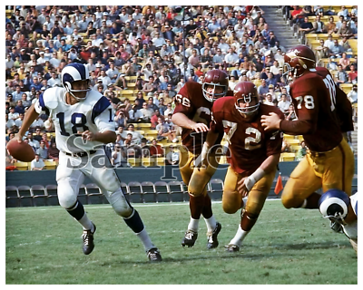 #ad LA Rams QB Roman Gabriel Under Pressure From Washington Redskins 8 X 10 Photo $5.99