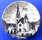 Mayen / Eifel Porcelain Plate St. Clemens Church D: 19Cm Collector's Plate