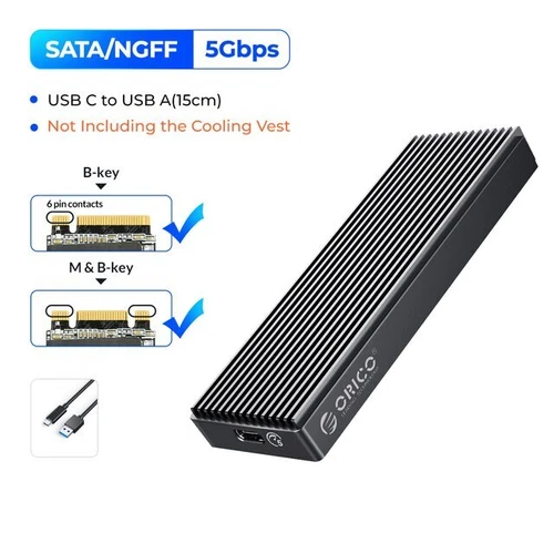 ORICO M.2 NVME TO USB 3.2 Enclosure Type-C Case Adapter SSD SATA External USB C - Picture 10 of 12