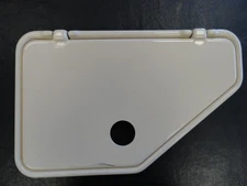 TAN PLASTIC HATCH DOOR WITH ANGLE 19" X 11 7/8" MARINE BOAT