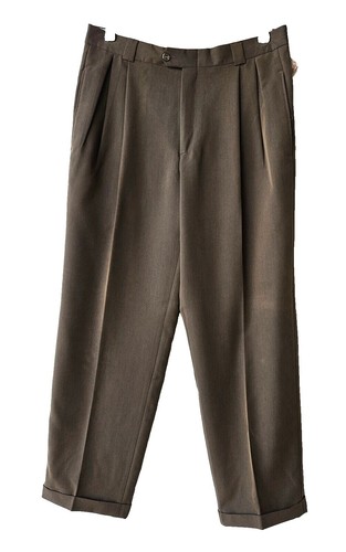 Ballin Pants Mens 35x29 Brown Corduroy Relax Fit Cuffed Pleated