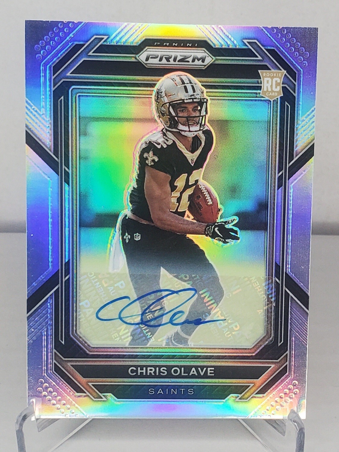 Chris Olave 2022 Panini Prizm Silver Rookie Auto Autograph RC #310 Saints