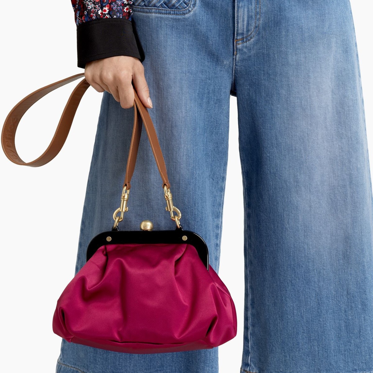 即発★See by Chloe★SMALL TILLY SATIN CLUTCH CHS21SSB16914 NWT See by Chloe Tilly Small Satin Clutch Crossbody Misty