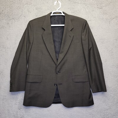 Oscar de la Renta Travelers Worsted Suit Men s 42 Gray Black 2 Piece Business