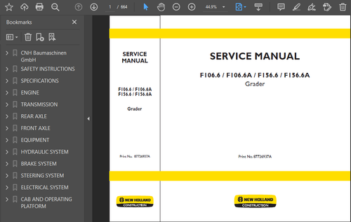 NEW HOLLAND F106.6A GRADER MANUAL SERVICE SHOP REPAIR PDF USB - Picture 3 of 3