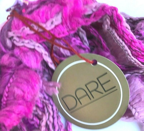 Euro Yarns KFI DARE #3 Hot Pink Mauve Lilac 200g Fringe Novelty Yarn Skein - Picture 3 of 4