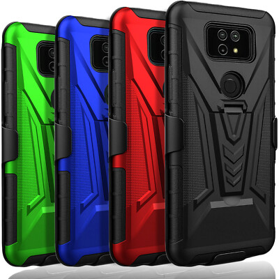 For Cricket Ovation 3 / 2 Case Phone Cover Belt Clip+ Tempered Glass Protector