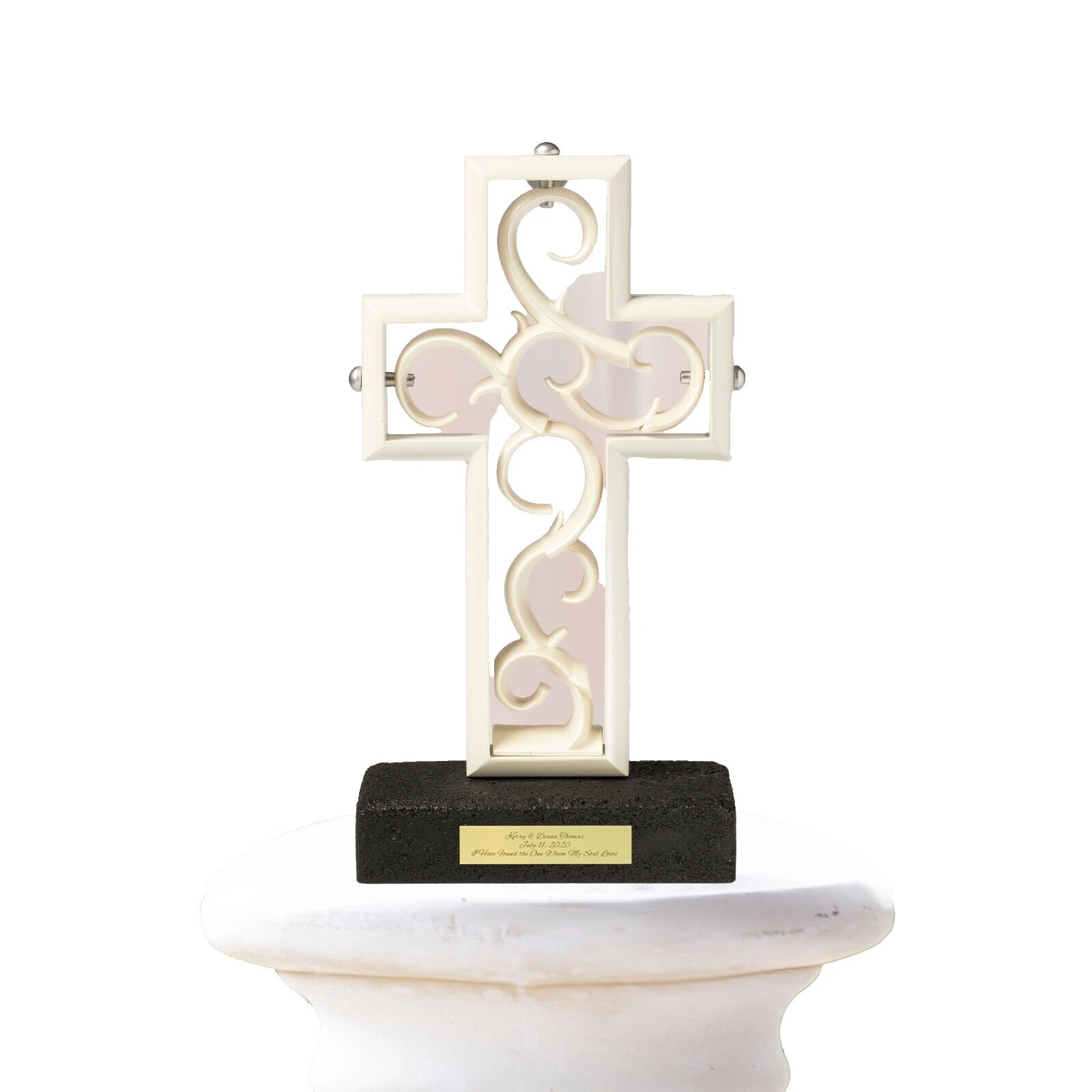 Centro de mesa de plástico blanco y decoración de mesa